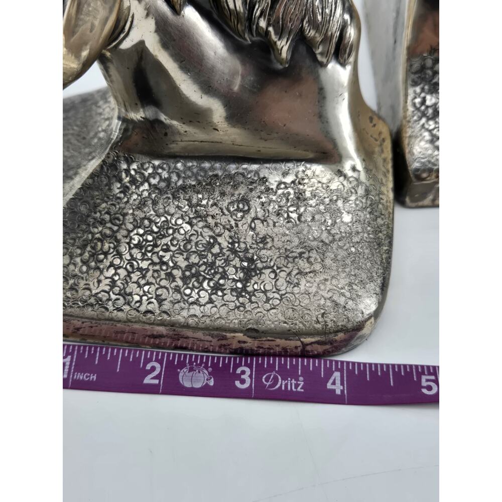 Vintage 1950s Equestrian Horse Head Pair Cast Metal Philadelphia Mfg Co Bookends - Picture 7 of 15